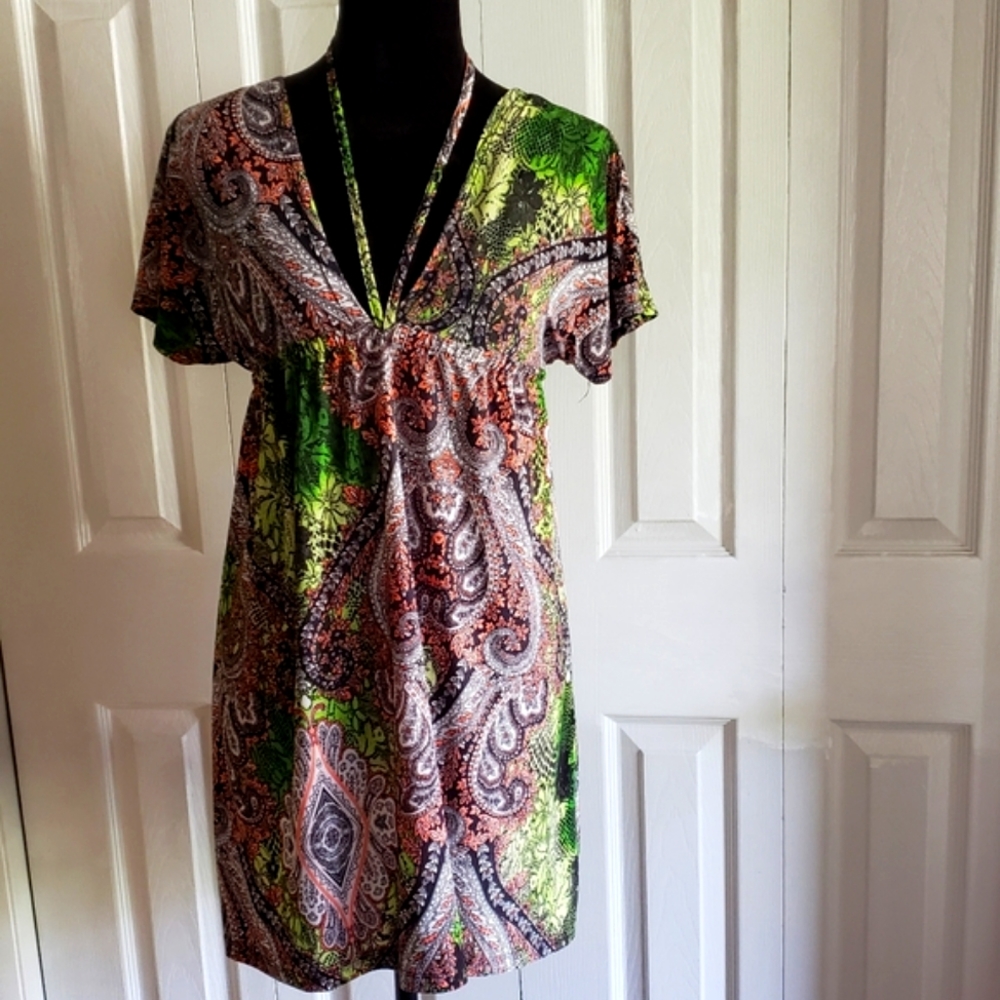 Cristinalove Plunging Vee Swim Cover-up